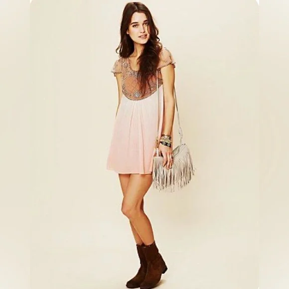 Free People Sunset Ombré Beaded Tunic Dress - Picture 3 of 16